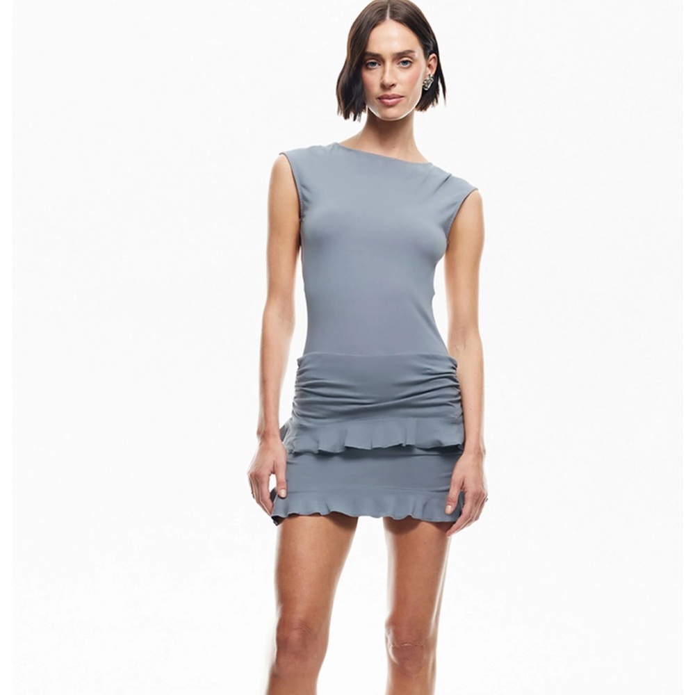 lioness open back oui oui dress grey size small